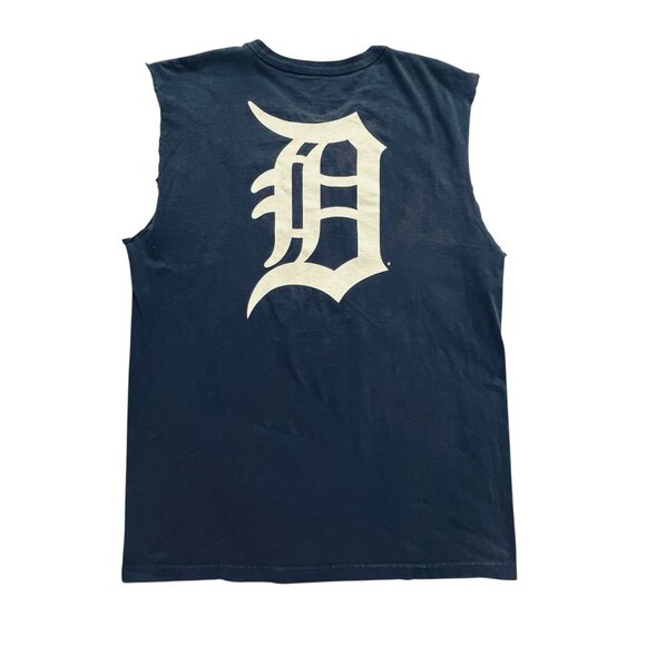 Nike Motor City Detroit Tigers Sleeveless T-Shirt Large Blue Athletic Muscle Tee - Picture 3 of 9